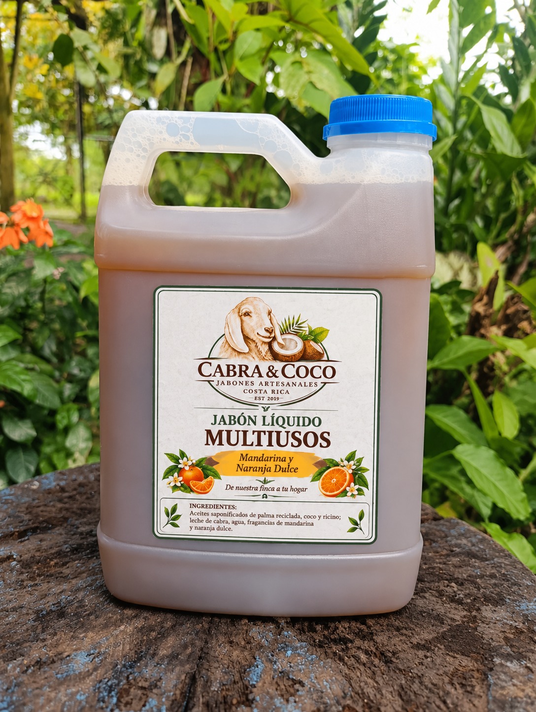 Jabón líquido multiusos · Mandarina y naranja dulce